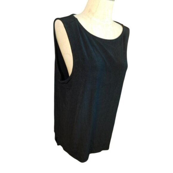 Chico's Size XL (3) Black Slinky Stretchy Vneck Slinky Stretchy Top - Picture 2 of 2